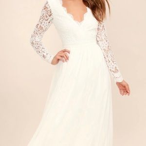 Lulu’s Dress • White • Floor Length • Long Sleeve
